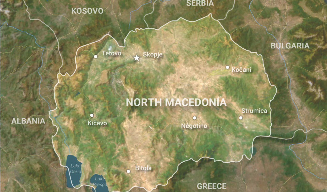 A map highlighting North Macedonia and the Balkan region, illustrating the geographical area impacted by spiritual revival efforts.